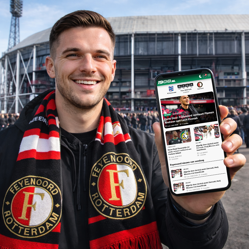 man-met-1908-app-voor-de-banner