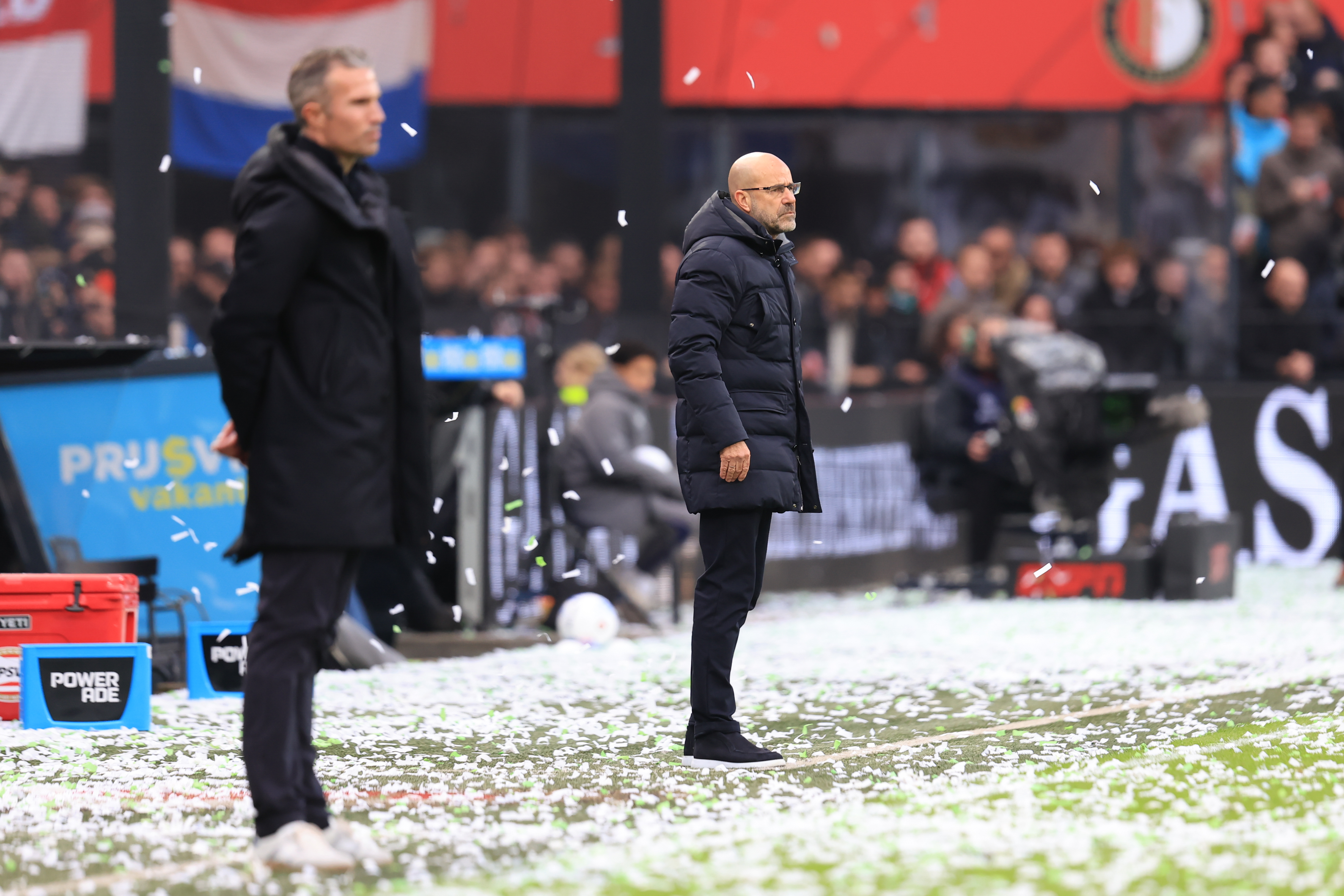 Robin van Persie en Peter Bosz