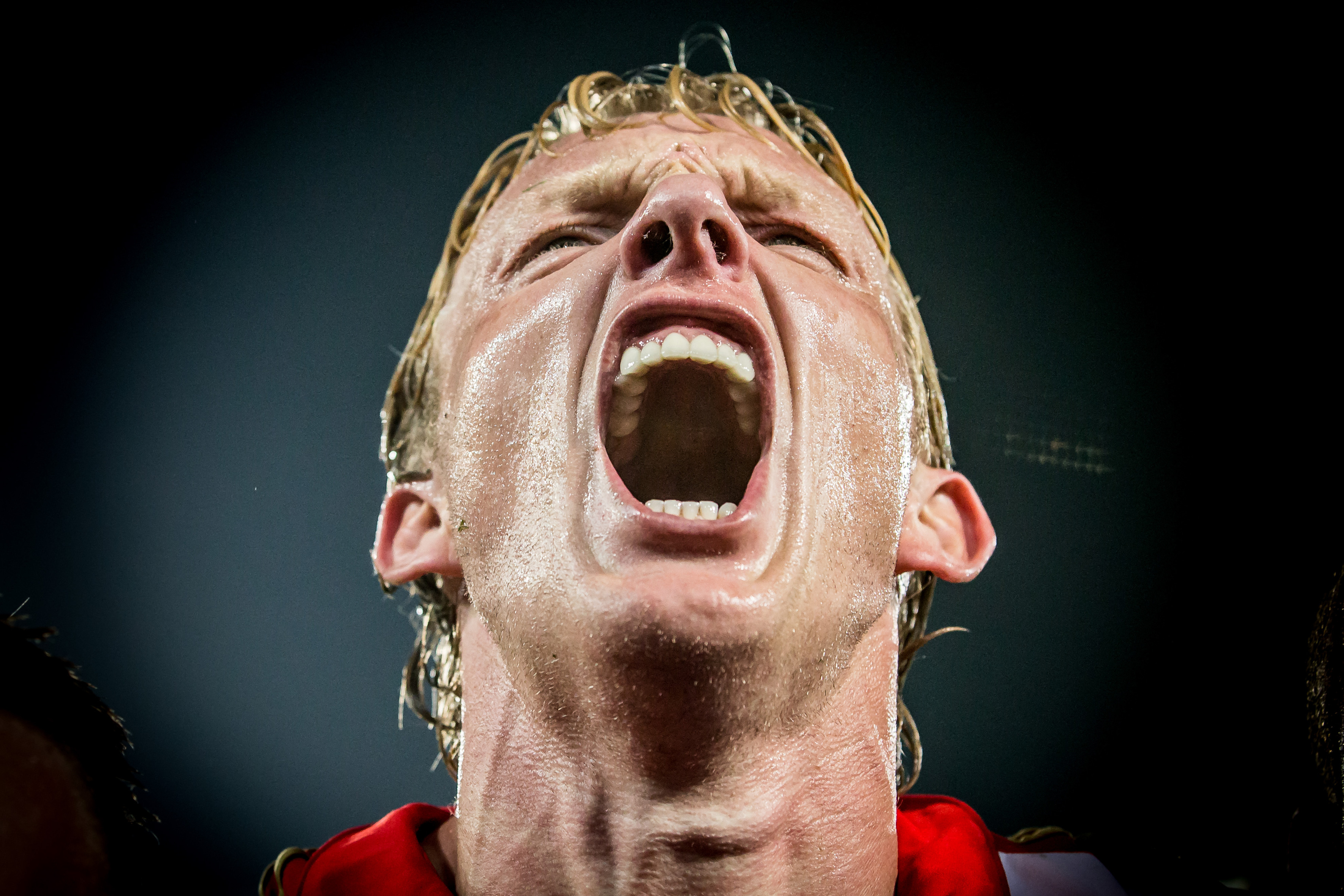 Dirk Kuyt viert eigen goal Joel Veltman in bekerwedstrijd tegen Ajax 2015