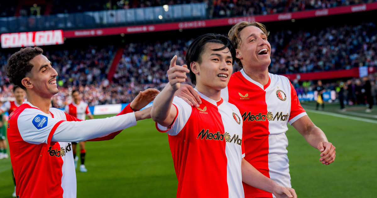 Ueda schiet zich met 25 goals in het spoor van Feyenoord-legendes