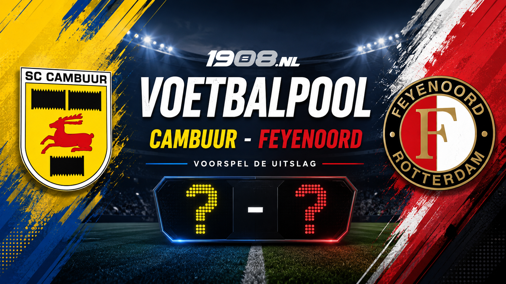 Voetbalpool • Voorspel de uitslag van Cambuur - Feyenoord en win!