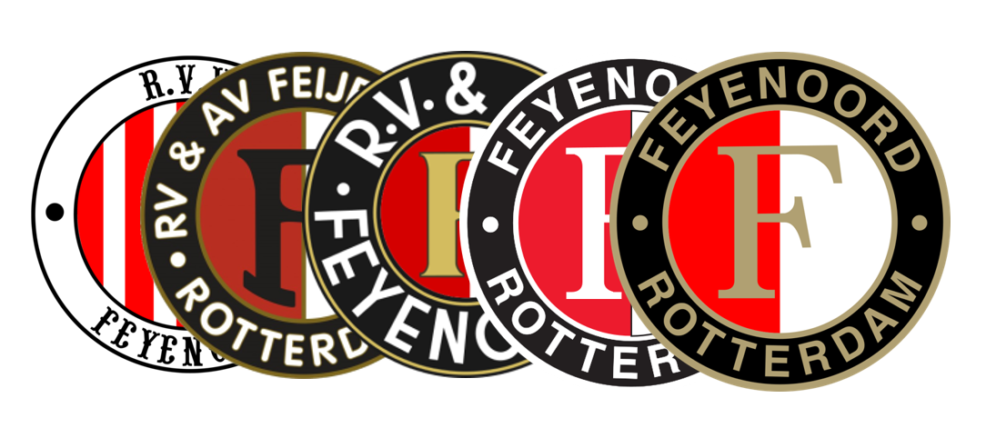 Feyenoordlogo door de jaren heen: van eenvoudig clubembleem tot herkenbaar icoon