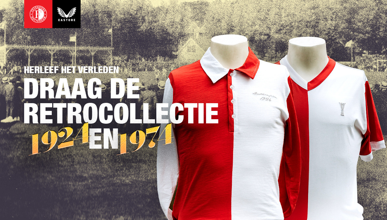 Feyenoord en Castore presenteren twee unieke retroshirts