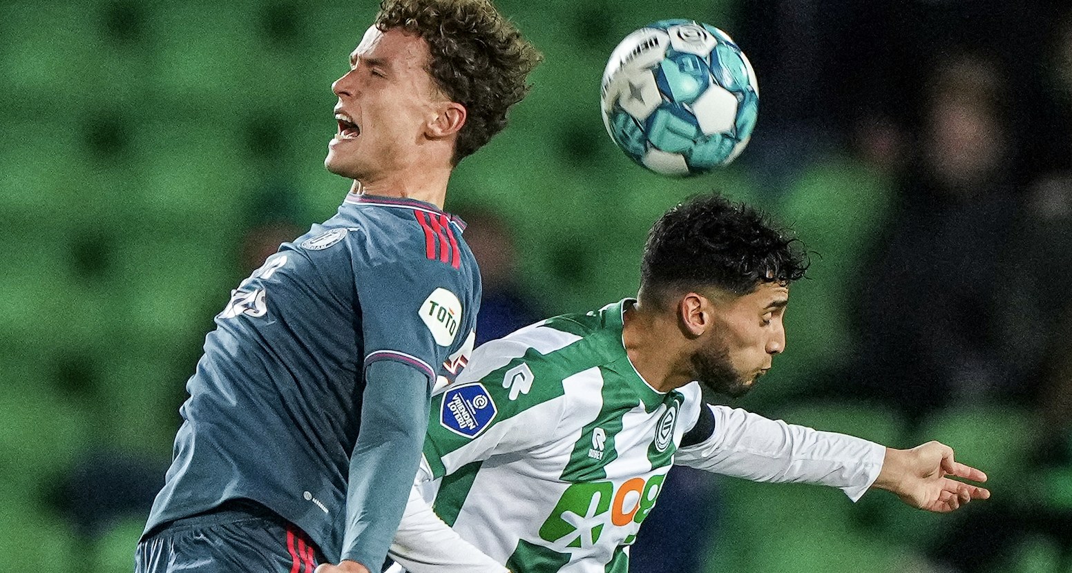 VK Sportphoto [uitsnede] | Mats Wieffer en Ricardo Pepi, FC Groningen - Feyenoord 0-3, januari 2023